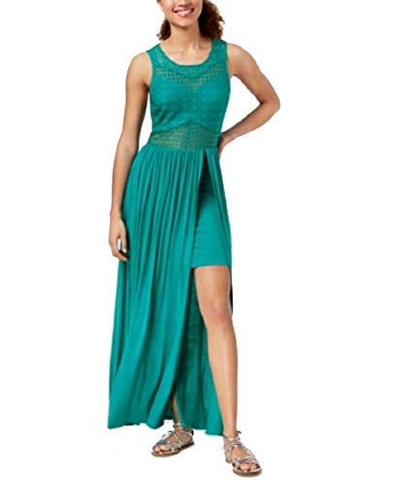 Material Girl Juniors' Crochet-Bodice Maxi Dress (Tropical Green, M) -  Walmart.com