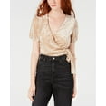 thumbnail image 1 of Material Girl Juniors Crushed Velvet Crop Top Champagne M, 1 of 1