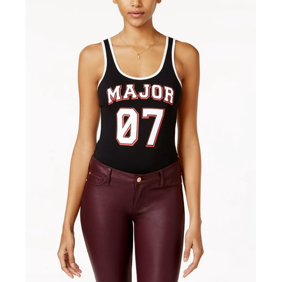 Material Girl Juniors Graphic Bodysuit Onl Caviar Black M