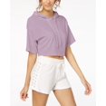 thumbnail image 1 of Material Girl Juniors Hooded Crop Top Lilac Field XS, 1 of 1