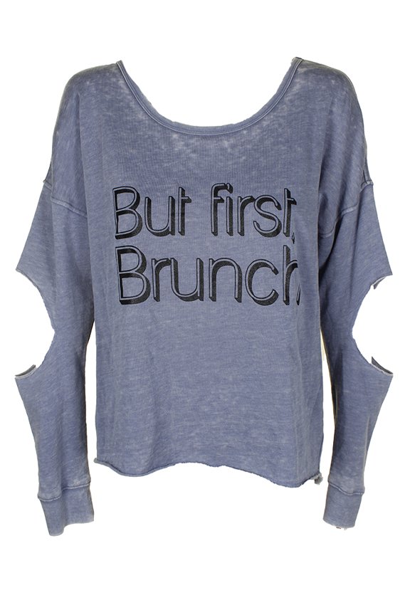 Juniors Infinity Blue Cutout Graphic-Print Sweatshirt XS