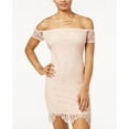 thumbnail image 1 of Material Girl Juniors Off The Shoulder Lace Dress Rusty Rose M, 1 of 1