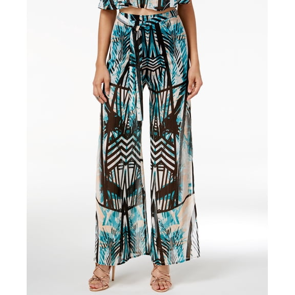 Material Girl Juniors Printed Palazzo Pants Caviar Black Combo M