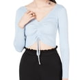 thumbnail image 1 of Material Girl Juniors Ruched Front Cropped Sweater;XL, 1 of 2