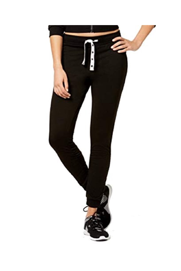Juniors' Ruched-Leg Jogger Pants (Black, S)