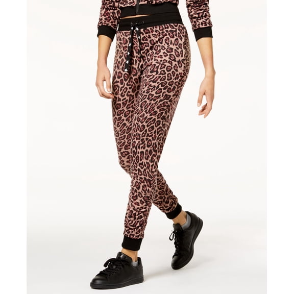 Material Girl Juniors Ruched Leg Jogger Pants Leopard XS