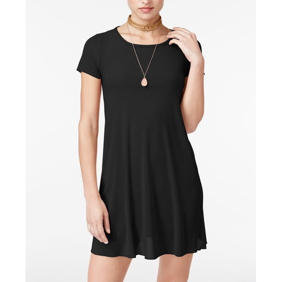 Material Girl Juniors Sheer T-Shirt Dress Black Caviar S
