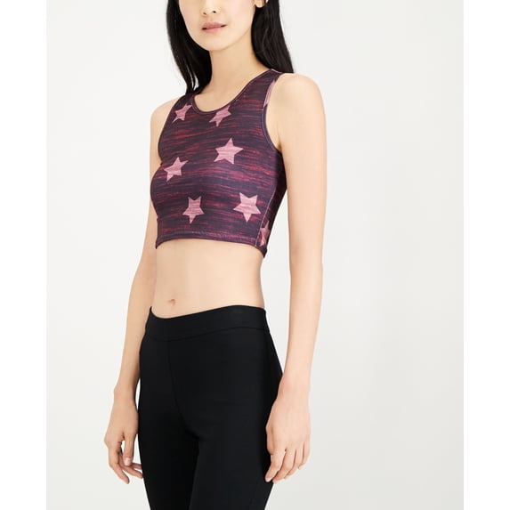 Material Girl Juniors Star Print Sports Bra Beet Red Star XS