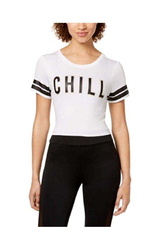 Juniors Tie Back Cropped Top Snow White XL