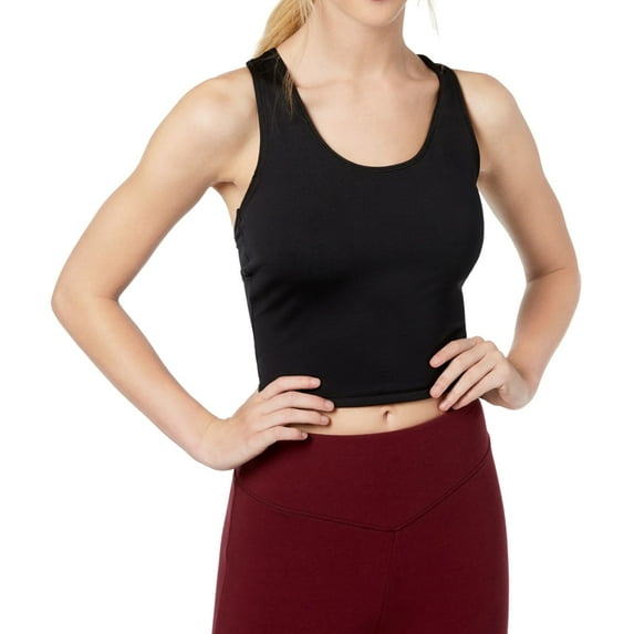 Material Girl Womens Twist Back Tank Top, Black, Small