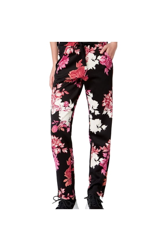Juniors Floral Print Zip Detail Jogger Pants Floral M