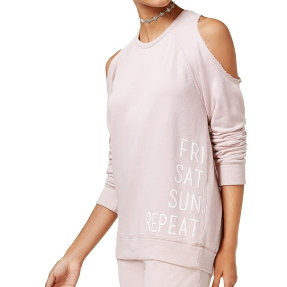 Material Girl Womens Fri Sat Sun Repeat Sweatshirt, Pink, Juniors, Small