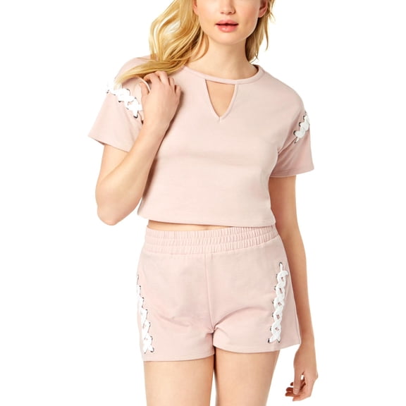 Material Girl Womens Juniors Fitness Running Pullover Top Pink S