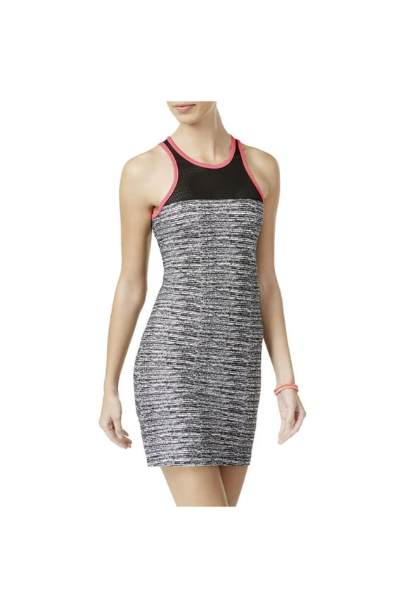 Womens Juniors Space Dye Mesh Inset Dress