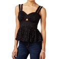 thumbnail image 1 of Material Girl Womens Lacey Strappy Cami Tank Top, Black, XX-Small, 1 of 1
