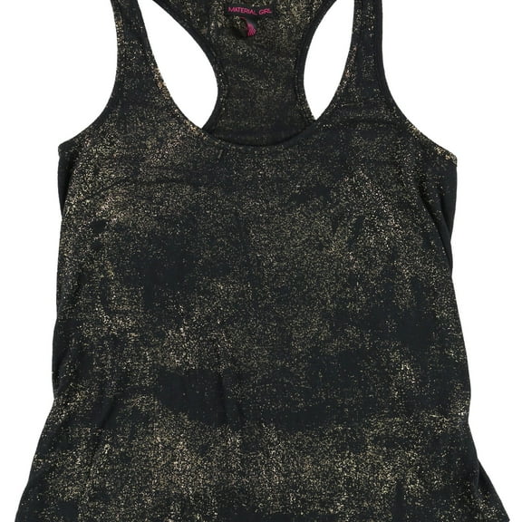 Material Girl Womens Metallic Flecks Racerback Tank Top, Metallic, Juniors, Small