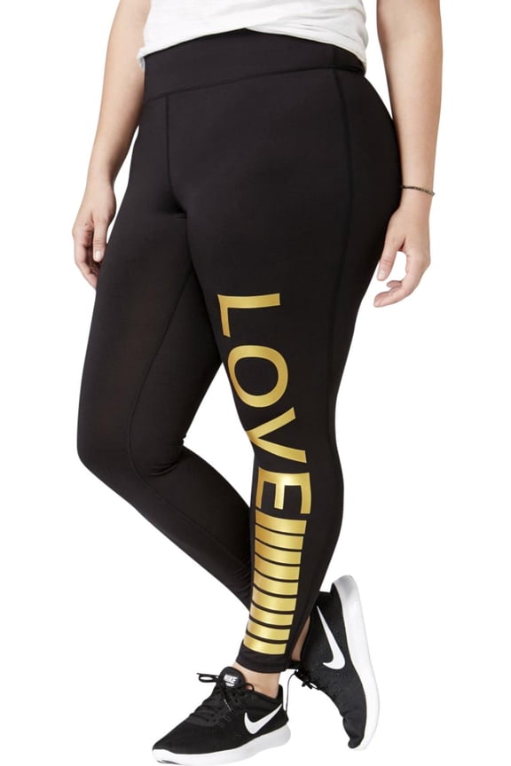 Womens Plus Graphic Fitness Athletic Leggings