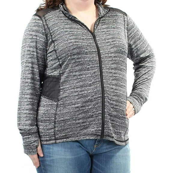 Material Girl Womens Space dye Full Zip Jacket