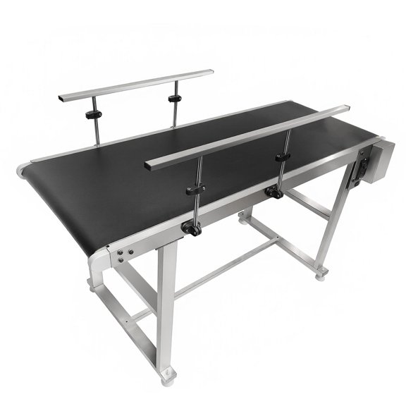 Material Handling Conveyor Belting, 54.53 x 21.46in Transport Table, Anti-Corrosion Forward Reverse Conveyor, Waterproof PVC Belt, 880lbs Load Frame for Bottle Marking Lines