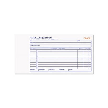 Material Requisition Book 7 7/8 x 4 1/4, Two-Part Carbonless, 50-Set Book