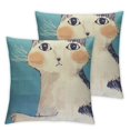thumbnail image 1 of Material Square Cartoon Cats Sofa Pillow Covers Indoor Home Decorative Cute Pillowcase Comfortable Cushion Cover for Bed Sofa car, 1 of 7