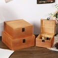 thumbnail image 1 of Material Storage Box Wooden Storage Box with Flipping Cover Thickened Solid Wood Home and Office Storage Container(Brown,1Pcs) Rkxzt, 1 of 8