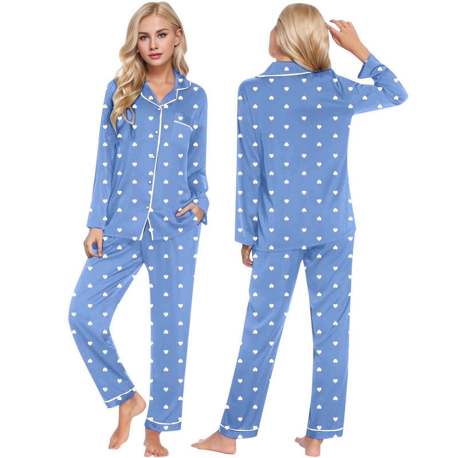 Materials Couples' Home Dressing Set With Heartprint Made Of Soft And Fabric For All Day