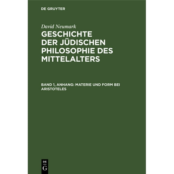 Materie Und Form Bei Aristoteles, (Hardcover)