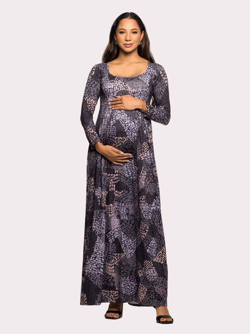Maternity Abstract Empire Waist Maxi Dress
