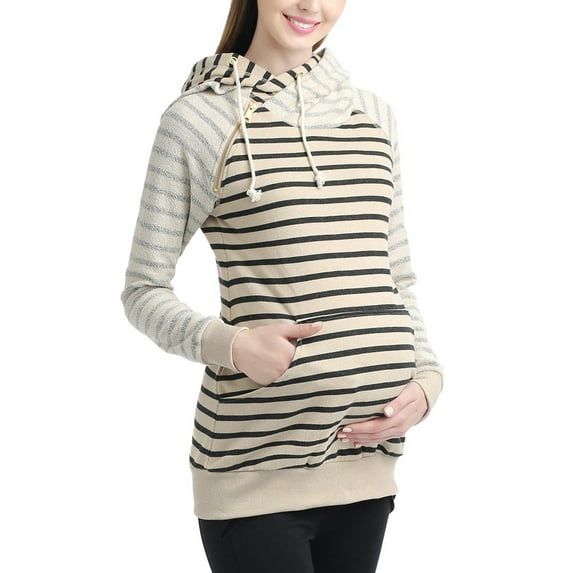 Maternity Active Asymmetrical Zip Sweatshirt Hoodie