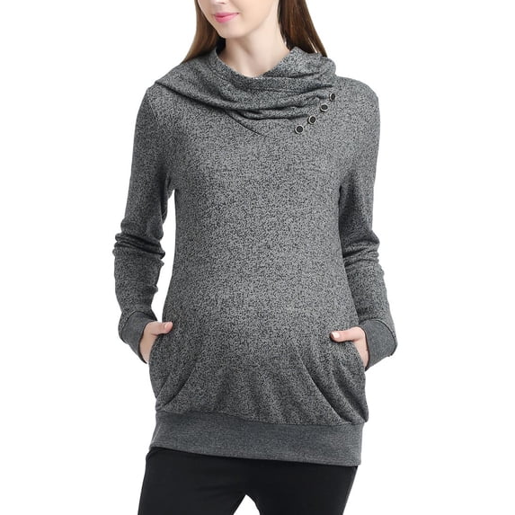 Maternity Active Slouch Neck Sweatshirt Hoodie