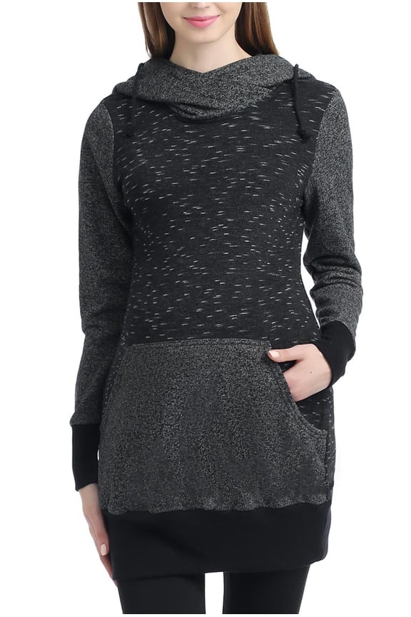 Maternity Active Wrap Collar Sweatshirt Hoodie