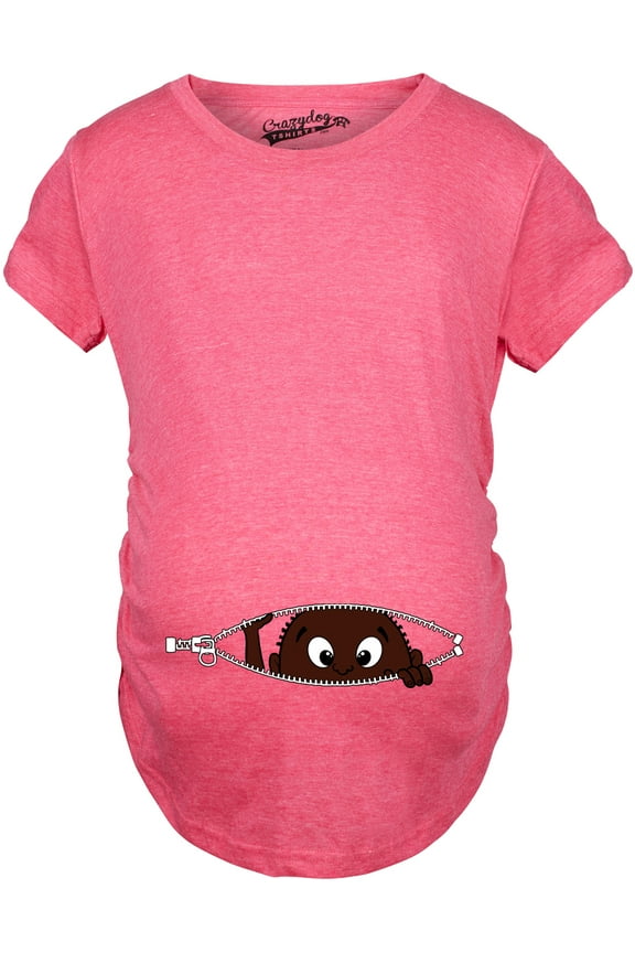 Maternity African American Baby Peeking Funny T shirts Pregnancy Annoucement T shirt