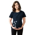 thumbnail image 1 of Maternity Baby Bump Footprints T Shirt Funny Cute Graphic Pregnancy Tee, 1 of 9