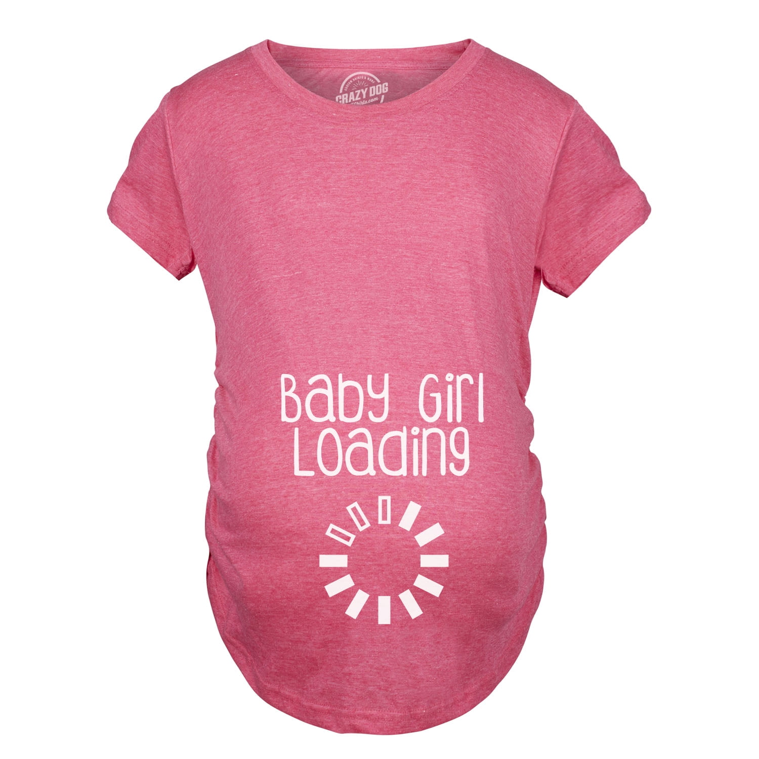 Maternity Baby Girl Loading T shirt Funny Pregnancy Announcement Reveal  Cool Tee (Pink) - L 