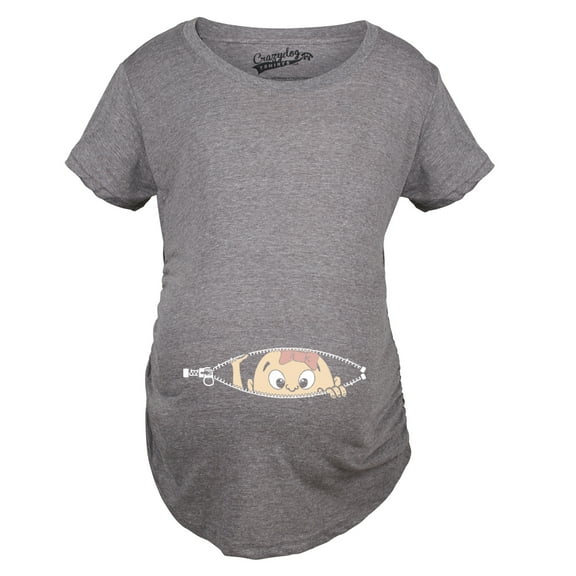 Maternity Baby Girl Peeking Pink Bow New Baby Announcement Pregnancy T shirt