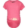 thumbnail image 1 of Maternity Baby Girl Peeking Pink Bow New Baby Announcement Pregnancy T shirt, 1 of 7