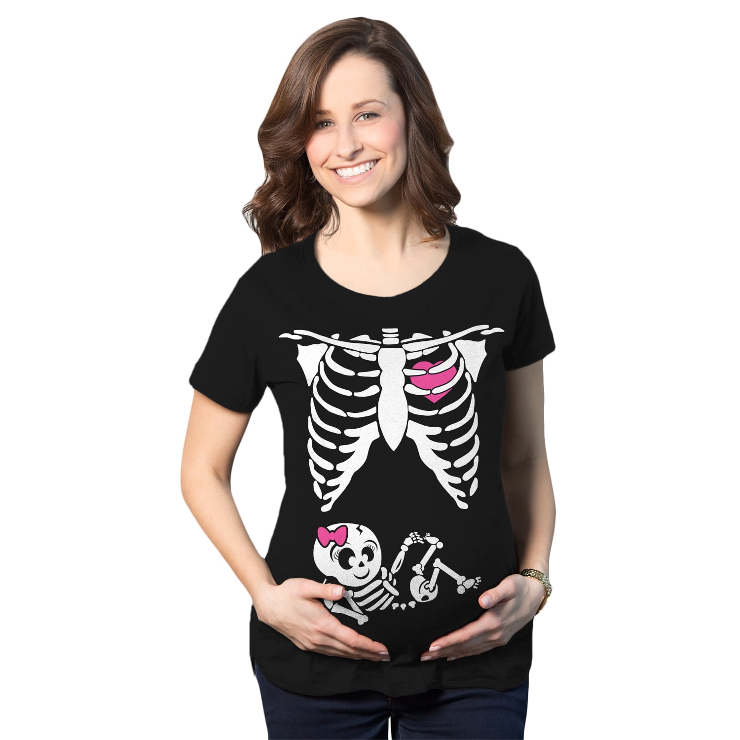 Esqueleto Embarazada Playera Esqueleto Con Bebe Playera Halloween