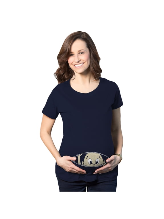 Maternity Baby Peeking T Shirt Funny Pregnancy Tee for Expecting Mothers