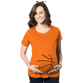 thumbnail image 1 of Maternity Basketball Bump Announcement Funny Pregnancy Gift Tee for Ladies, 1 of 7