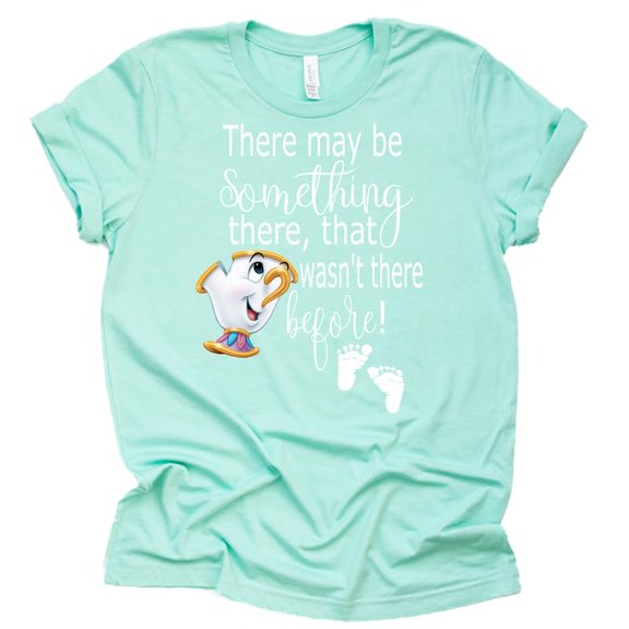Maternity Beauty and The Beast Chip Miss Pots T Shirt Pregnancy Announcement Tee Shirt (Mint, 3X Large)