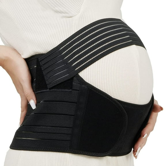 Maternity Belly Bands for Pregnant Women – Adjustable Belly Band for Pelvic & Back Pain – Ideal Pregnancy Belt for All Stages of Gestation – Pregnancy Must Haves for To Be Moms (Black, 2XL)