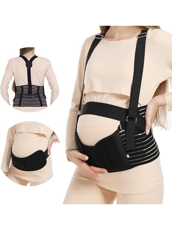 Maternity Belly Bands for Pregnant Women, Maternity Belt, Adjustable Pregnancy Belt for Back, Pelvic Support, Comfortable, Black