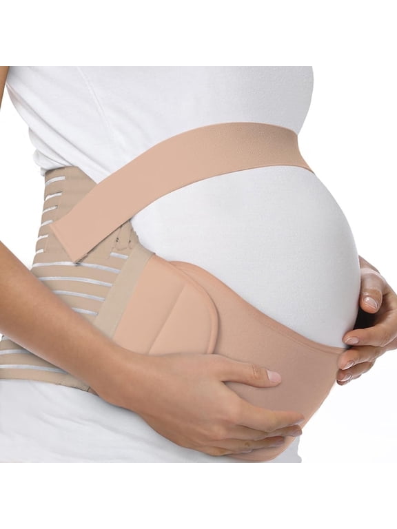 Maternity Belt Back Support Belly Band Pregnancy Belt Support Brace Abdominal Binder Waist Support Beige L