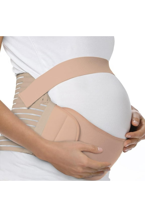 Maternity Belt Back Support Belly Band Pregnancy Belt Support Brace Abdominal Binder Waist Support Beige L