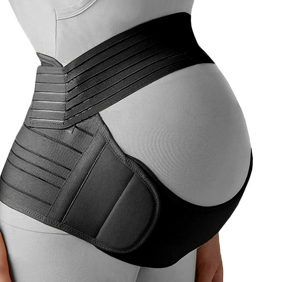 Maternity Belt, Pregnancy Support Belt, Back Support Protection- Breathable Belly Band, Lumbar and Lower Back Pain Relief, Black/XL