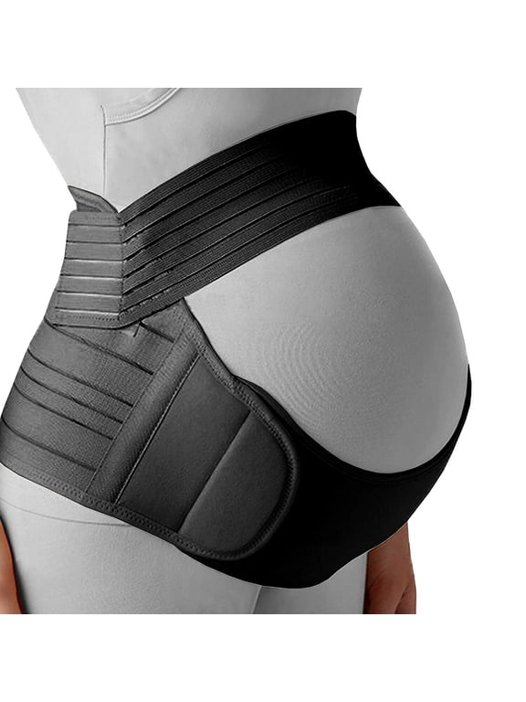 Maternity Belt, Pregnancy Support Belt, Back Support Protection- Breathable Belly Band, Lumbar and Lower Back Pain Relief, Black/XL