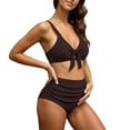 thumbnail image 1 of Maternity Bikini Swimsuit for Women High Waisted Two-Piece Bathing Suit Crop Top Pregnancy Swimwear, 1 of 4