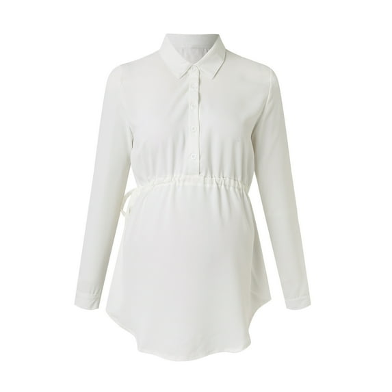 Maternity Nursing Top Long Sleeve Crew Neck Casual Blouse Soft Comfortable Stretchy Basic Tee Shirt for Women Pregnancy Breastfeeding