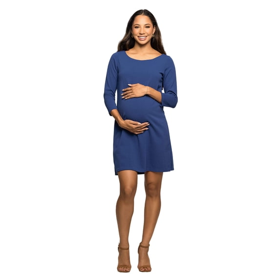 Maternity Boat Neck Knee Length A Line Dress